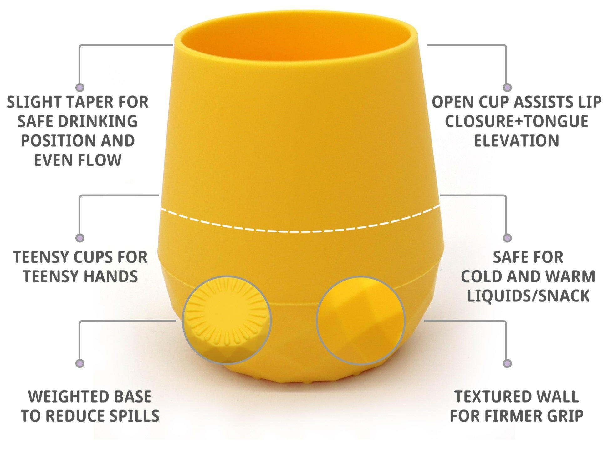 Tiny Baby Cups for 4 months+ (Sunny Shade) - teensy peepsy