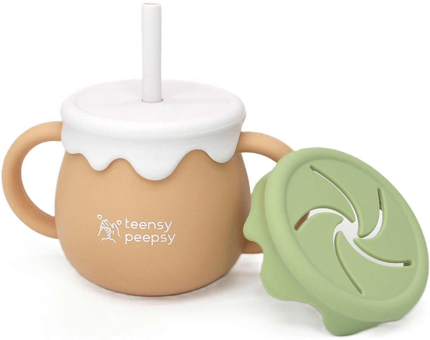 Honey Pot 3-in-1 Silicone Training Cup (Harvest Wood) - teensy peepsy