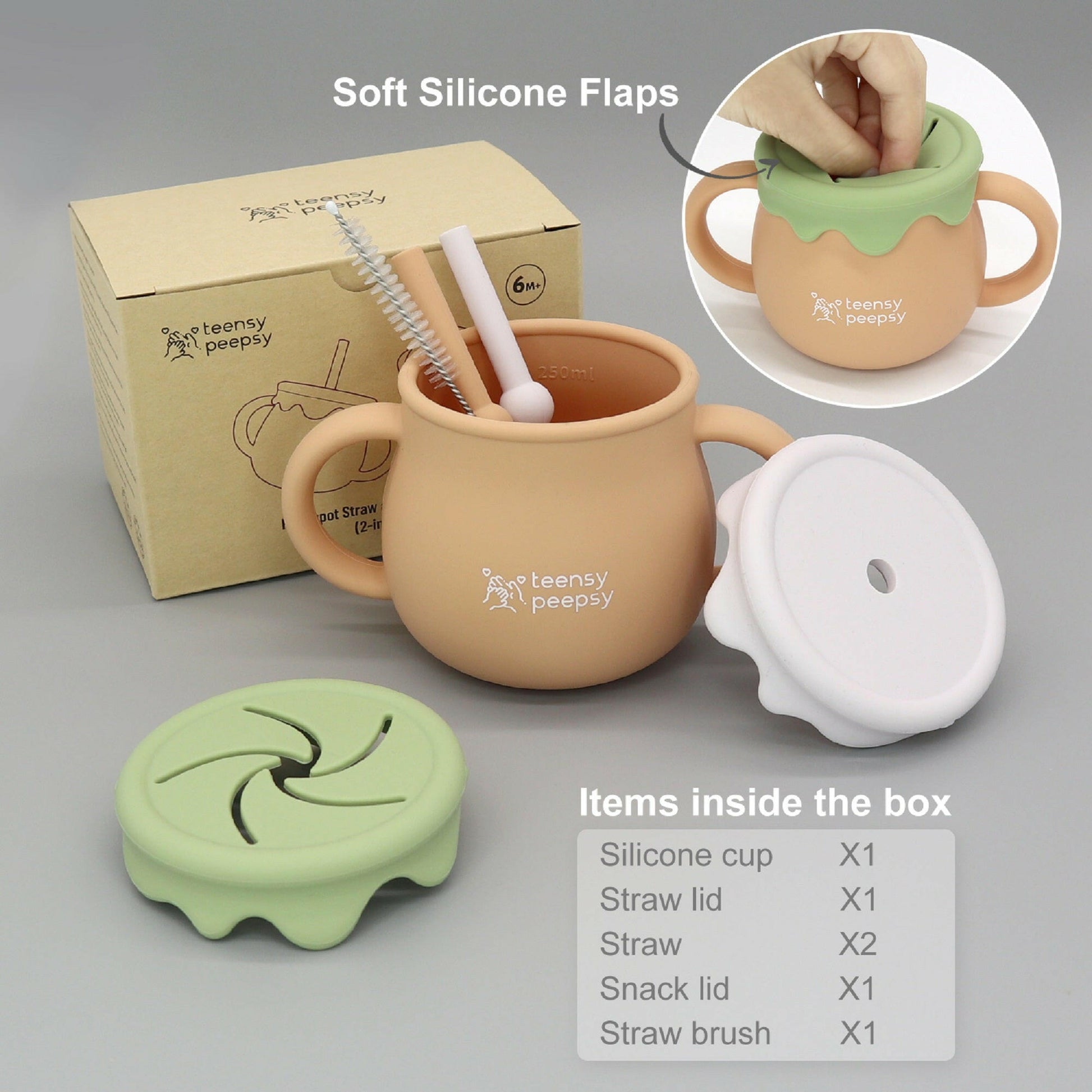 Honey Pot 3-in-1 Silicone Training Cup (Harvest Wood) - teensy peepsy