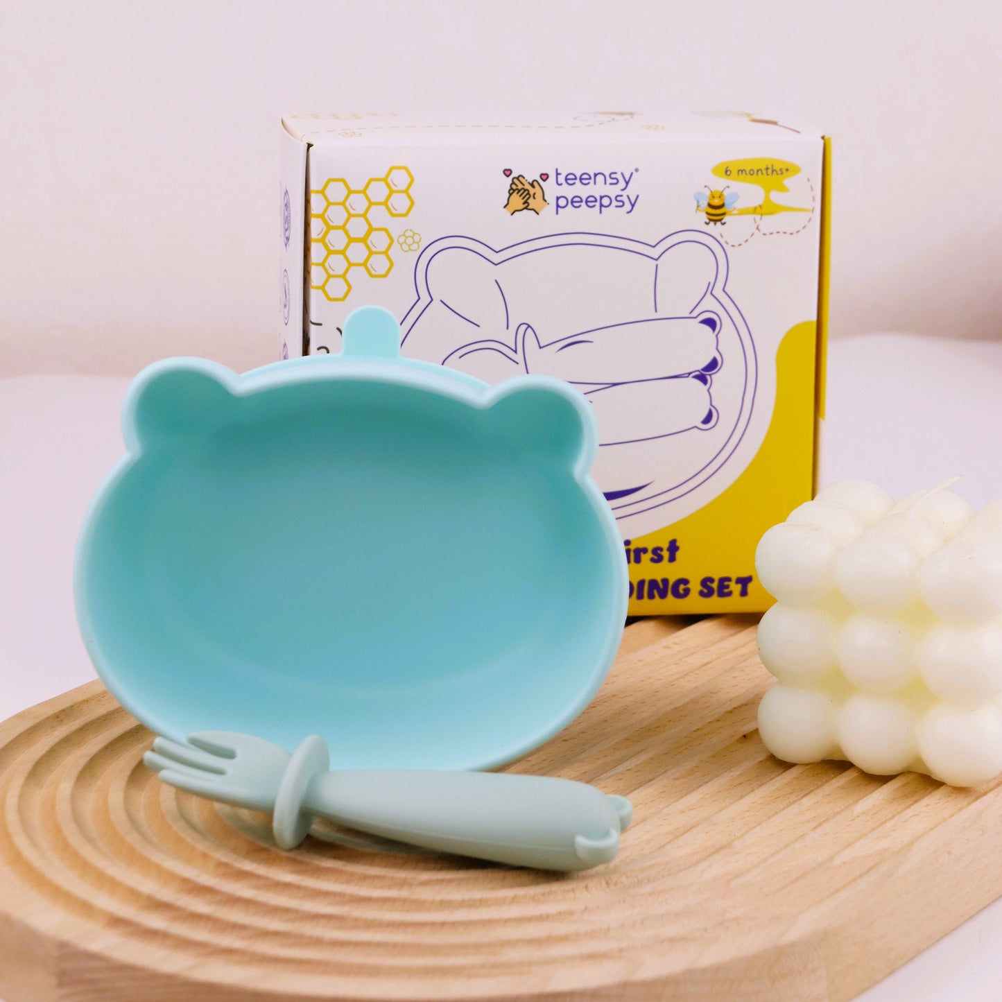 Bear Silicone Baby Bowl Feeding Set (Misty Jade)