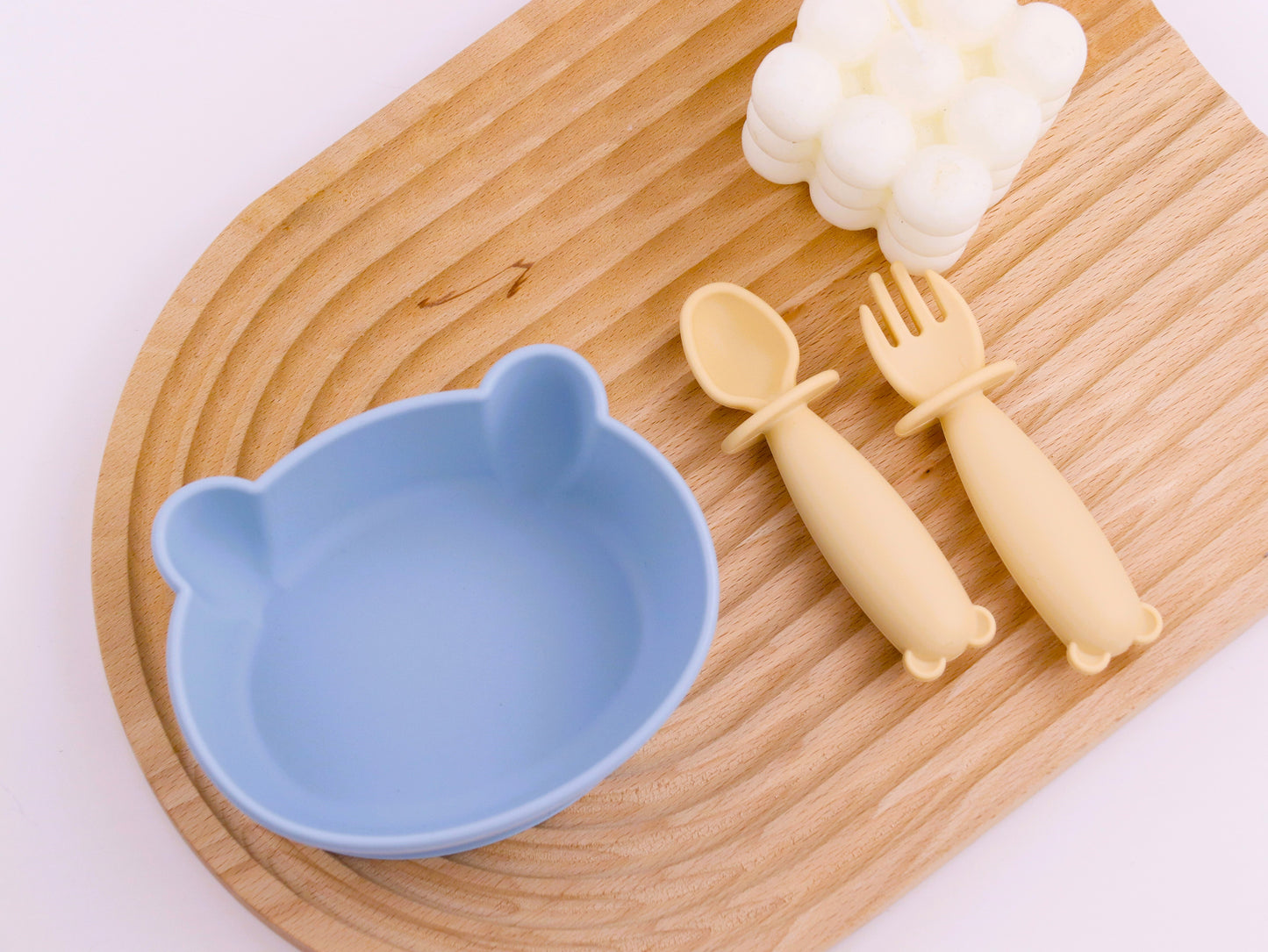 Bear Silicone Baby Bowl Feeding Set (Summer Sky)